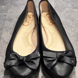 Black ballet flats with foam insoles